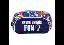 Estojo FOOTY C/2Divisórias C/ Luz LED NEVER ENDING FUN