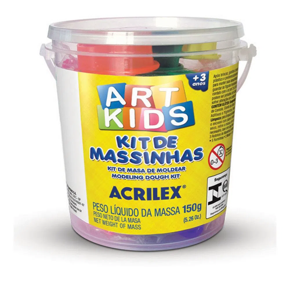 Kit Plasticina SOFT N|1 Acrilex Art Kids Cores Sortidas 150g