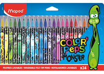 Marcadores Feltro Escolar MAPED Color Peps Monster 24Cores