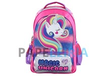 Mochila Unicórnio Mágico FOOTY Roxo e Rosa 40x33x20 cm
