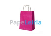 Saco Papel Asa Torcida Liso Rosa Fucsia 40x32x12Cm 