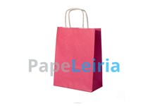 Saco Papel Asa Torcida Rosa Bebe 40x32x11Cm 
