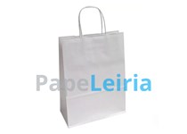 Saco Papel Asa Torcida Branco 32x24x10Cm 
