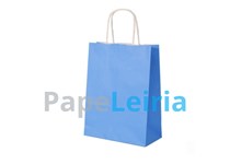 Saco Papel Asa Torcida Azul Claro 40x32x12Cm 