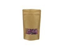 Saco Stand Up 13x3,5x19cm Papel Kraft Zip Janela Pack 10 unidades