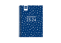 Agenda Escolar A6 Semanal Espiral Finocam Gamma Azul 2023/24
