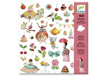 DJECO - Autocolantes Festa de Chá de Princesa - 160 Autocolantes 