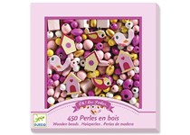 Contas de Madeira p/pulseiras Passaros 450Peças - DJECO 