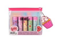 CREATE IT! Baton Lipbalm 5Peças C/Brilhantes e Cheiro 