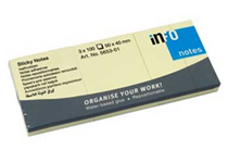 Bloco Adesivo Amarelo 50x40mm 100folhas Pack 3uni