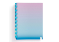 Caderno A4 Capa Plastica Espiral Carchivo United 2024 Pautado Azul 80fl 90g