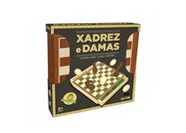 JOGO XADREZ E DAMAS MADEIRA 634
