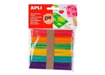 Paus de Gelado APLI Madeira 114x10mm Cores Sortidas