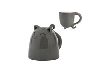 Caneca Ceramica Up&Down Gato Cinza I-TOTAL