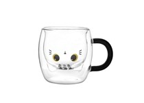 Taça em Vidro Duplo Caffelatte Gato Branco