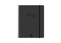Agenda escolar semanal A5 2025/26 espiral FINOCAM ikon 16 meses negro com elastico 626700126 e10