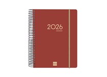Agenda escolar diaria A5 2025/26 espiral FINOCAM ikon 16 meses burdeos com elastico 626710426 e10