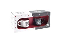 Set Duas Chávenas Café 50ml - Contigo estou In Love/ Com Amor o Café sabe Melhor  - Lovely Story