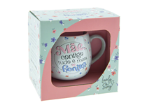 Caneca Oval 400ml - Mãe, Contigo tudo é mais Bonito! - Lovely Story