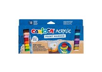 Conjunto 18Marcadores Acrilicos CARIOCA Paint Marker Ponta Pincel 42582
