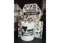 Caneca Malasana Profissões Policia por vocação Justiça em acção (Versao feminina) 330ml 