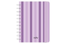 Smart Book A4 com sistema de discos - 100 Folhas Pautadas 100grs - Lilas com  Riscas - LovelyStory 
