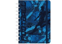 Smart Book A4 com sistema de discos - 100 Folhas Pautadas 100grs - Azul Escuro Goal time Futebol - LovelyStory 