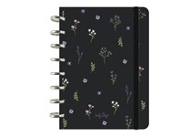 Smart Book A5 C/Sistema de Discos 100 Folhas Pautadas 100Gr Black Floral Chic - LOVELY STORY 