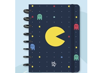 Smart Book A5 C/Sistema de Discos 100 Folhas Pautadas 100Gr Azul Escuro Retro Arcade - LOVELY STORY 