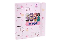 Dossier Inteligente 360º - 100Folhas Quadriculadas100gr + 4 Separadores + 1Pasta Rosa K-POP - LOVELY STORY 
