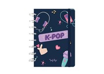 Caderno Inteligente A6 com sistema de discos K-POP 100FOLHAS Pautadas Azul
