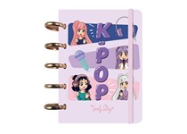 Caderno Inteligente A6 com sistema de discos K-POP 100FOLHAS Pautadas Rosa 